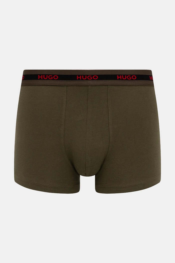 HUGO priliehavé boxerky pánske bavlnené s elastanom TRIPLET PLANET 3-pak 50492375 čierna SS26