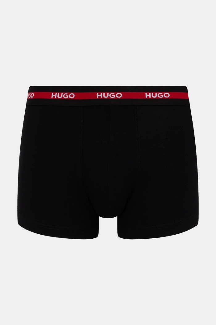 HUGO priliehavé boxerky pánske bavlnené s elastanom TRIPLET PLANET 3-pak čierna 50492375