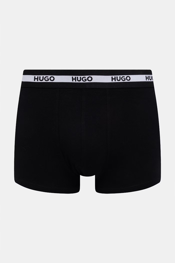 HUGO bokserki dopasowane męskie bawełniane z elastanem TRIPLET PLANET 3-pack 50492375 czarny SS26