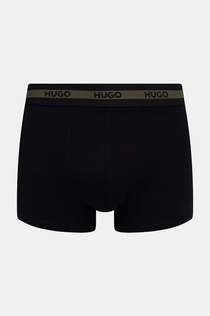 HUGO bokserki dopasowane męskie bawełniane z elastanem TRIPLET PLANET 3-pack czarny 50492375