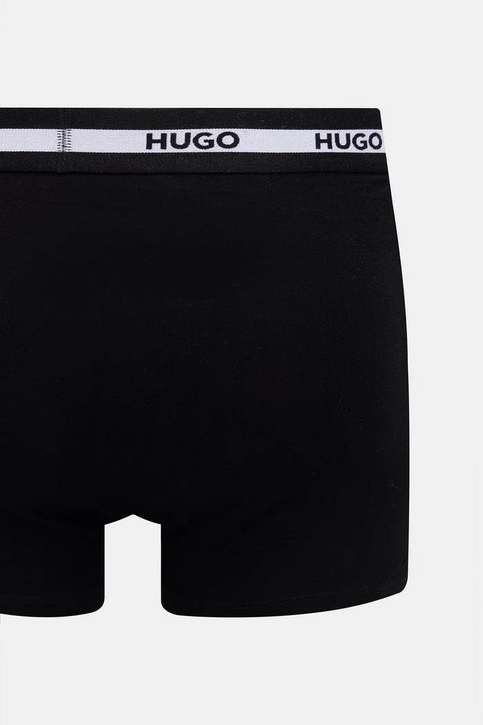 HUGO bokserki dopasowane męskie bawełniane z elastanem TRIPLET PLANET 3-pack 50492375 czarny