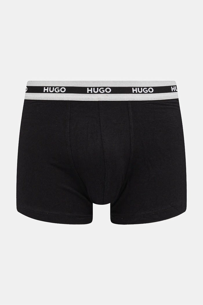 Oblečenie HUGO priliehavé boxerky pánske bavlnené s elastanom TRIPLET PLANET 3-pak 50492375 čierna