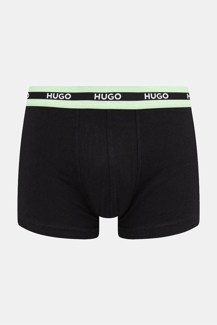 HUGO priliehavé boxerky pánske bavlnené s elastanom TRIPLET PLANET 3-pak čierna 50492375