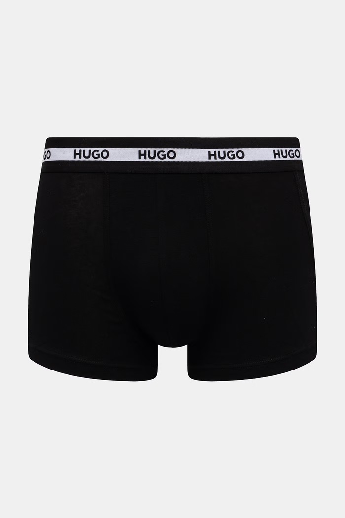 HUGO bokserki dopasowane męskie bawełniane z elastanem TRIPLET PLANET 3-pack 50492375 czarny SS26