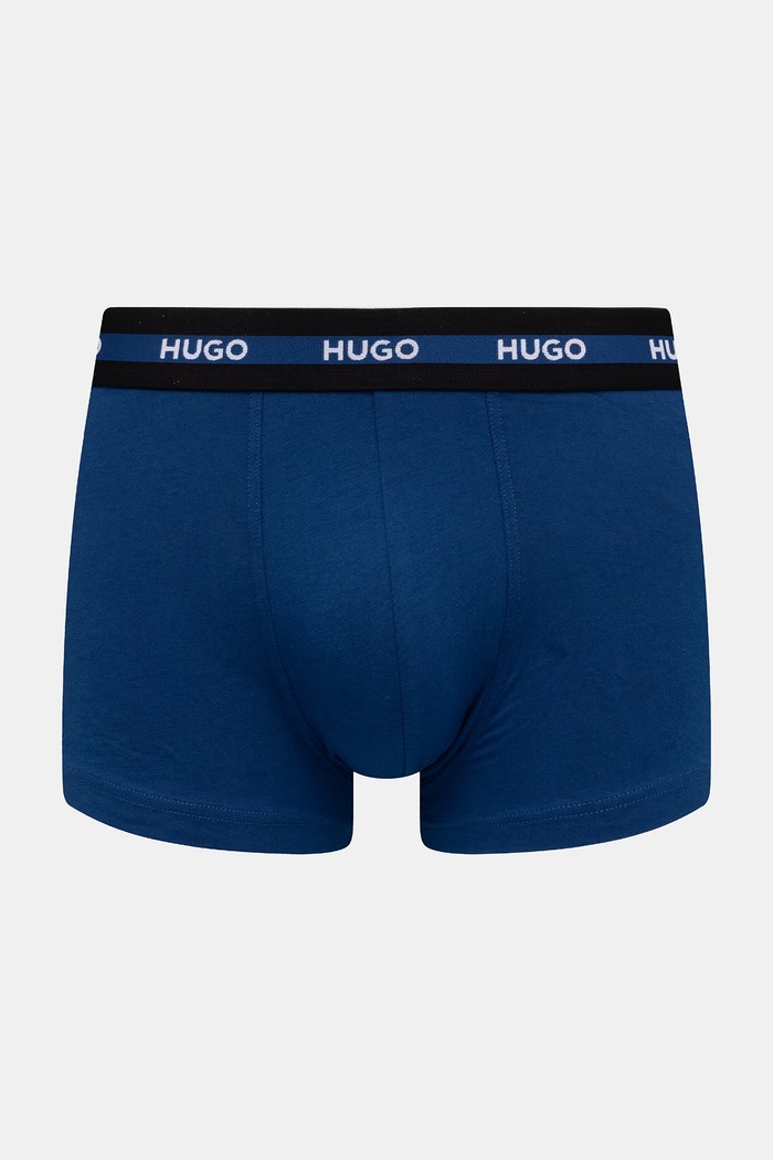 Odzież HUGO bokserki dopasowane męskie bawełniane z elastanem TRIPLET PLANET 3-pack 50492375 czarny