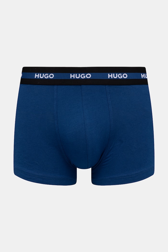 Odzież HUGO bokserki dopasowane męskie bawełniane z elastanem TRIPLET PLANET 3-pack 50492375 czarny