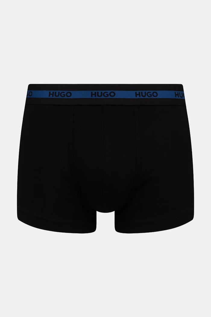 HUGO bokserki dopasowane męskie bawełniane z elastanem TRIPLET PLANET 3-pack czarny 50492375