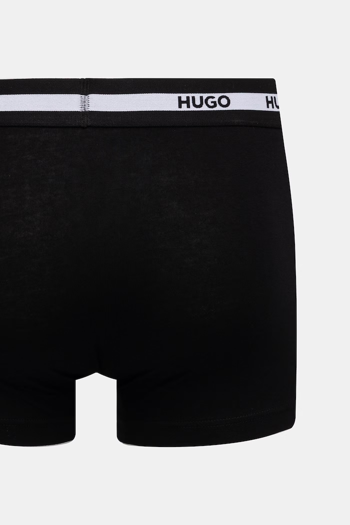 HUGO bokserki dopasowane męskie bawełniane z elastanem TRIPLET PLANET 3-pack 50492375 czarny