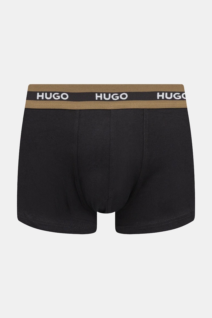HUGO priliehavé boxerky pánske bavlnené s elastanom TRIPLET PLANET 3-pak 50492375 čierna SS26