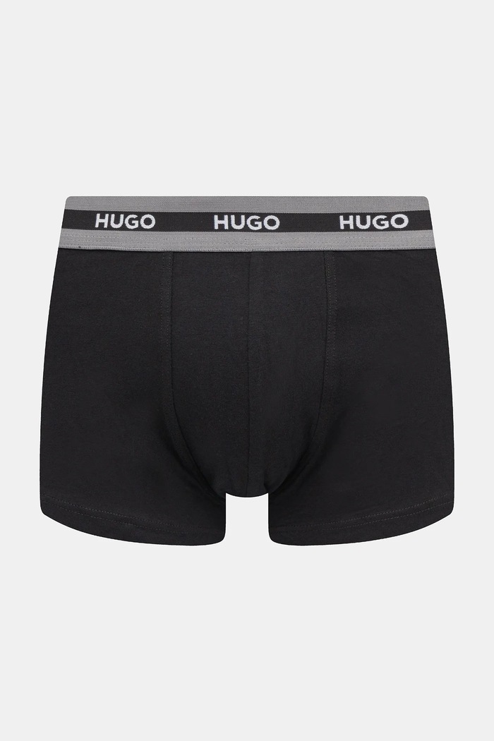 Oblečenie HUGO priliehavé boxerky pánske bavlnené s elastanom TRIPLET PLANET 3-pak 50492375 čierna