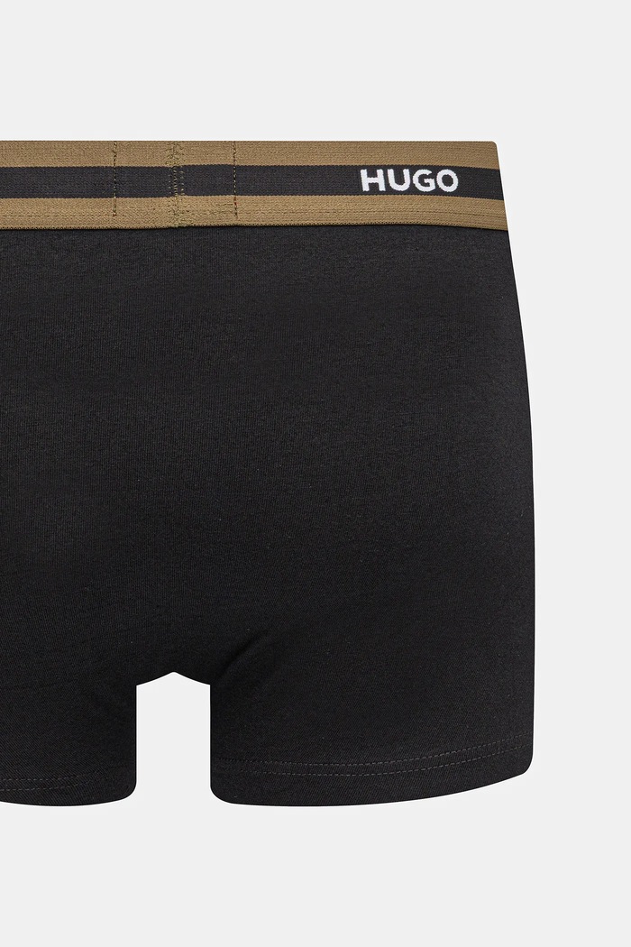 HUGO priliehavé boxerky pánske bavlnené s elastanom TRIPLET PLANET 3-pak 50492375 čierna
