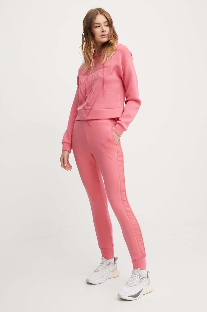 Guess bluza NEW ALISA z kapturem różowy V2YQ08.K7UW2