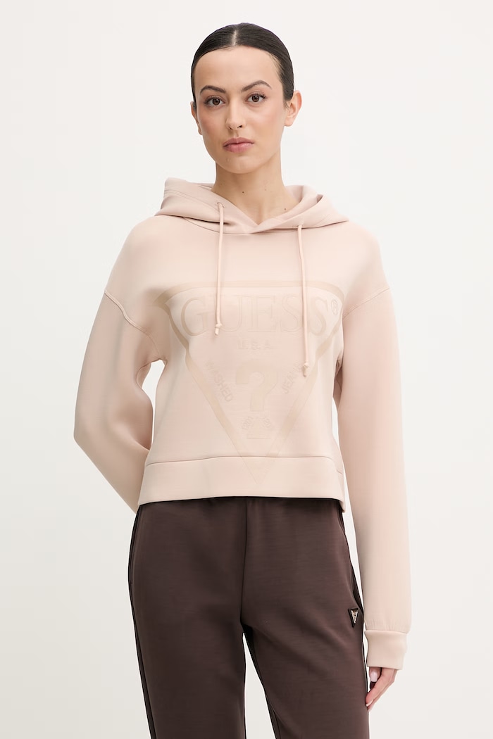 Guess bluza NEW ALISA z kapturem beżowy V2YQ08.K7UW2