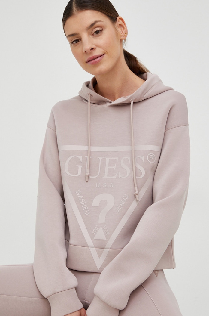 Guess bluza NEW ALISA z kapturem różowy V2YQ08.K7UW2