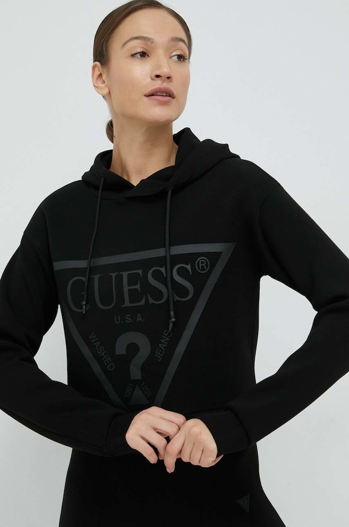 Mikina Guess NEW ALISA s kapucí černá V2YQ08.K7UW2