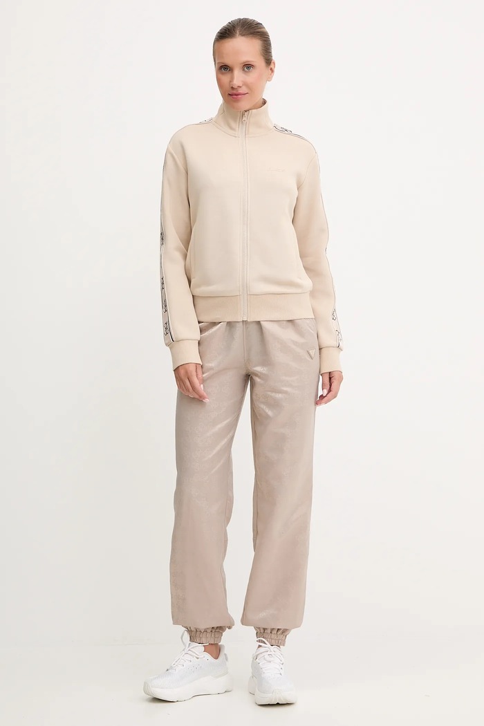 Guess felpa con cerniera da donna con cotone BRITNEY V2YQ16.KB3P2 beige SS26