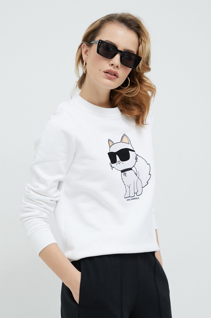 Karl Lagerfeld bluza aplikacja biały 230W1802