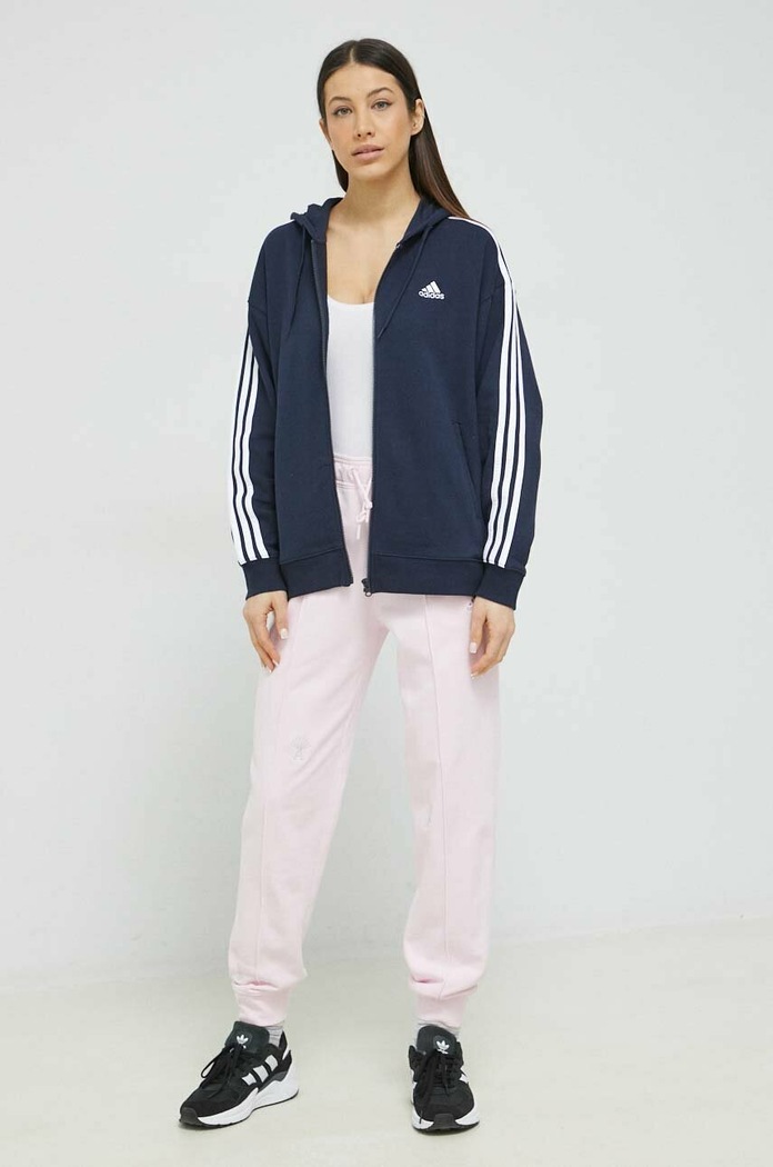 adidas bluza bawełniana HA7155 granatowy SS23