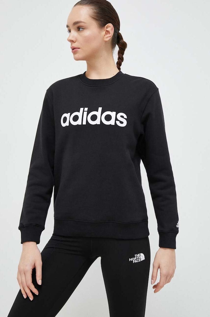 Bavlněná mikina adidas IC6878 černá SS24
