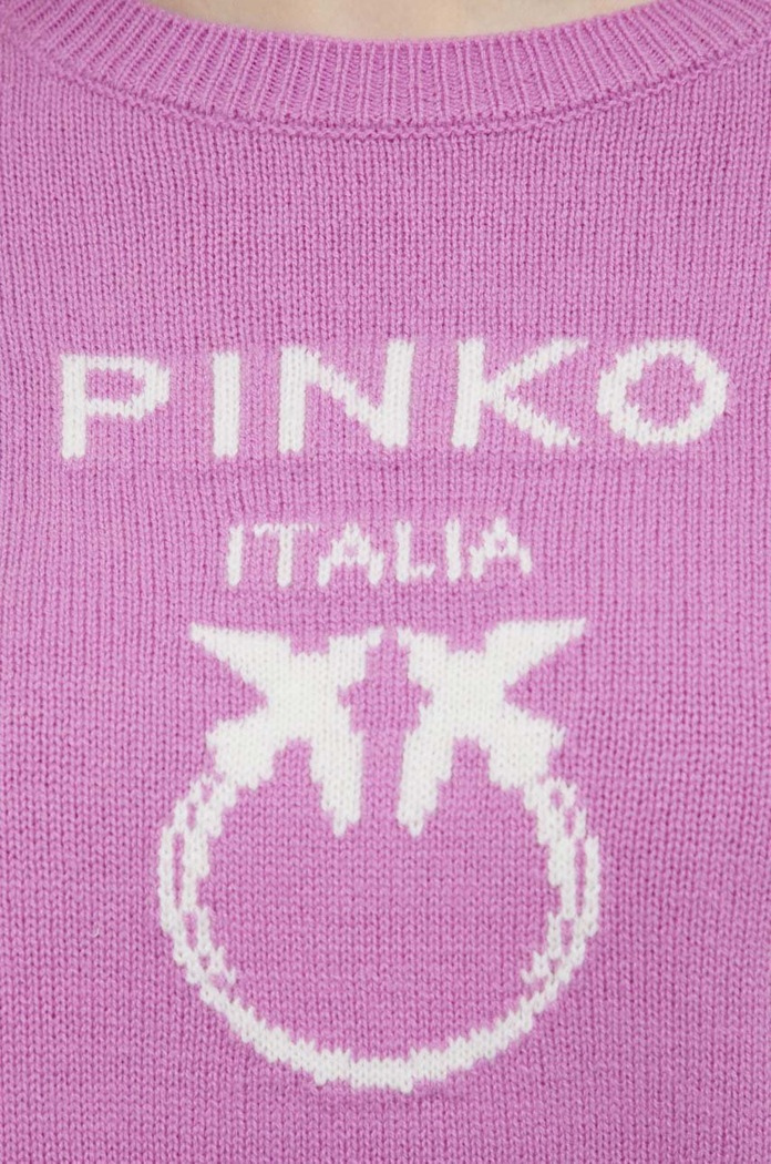 Pinko sweter wełniany 100414.Y7Z4 fioletowy