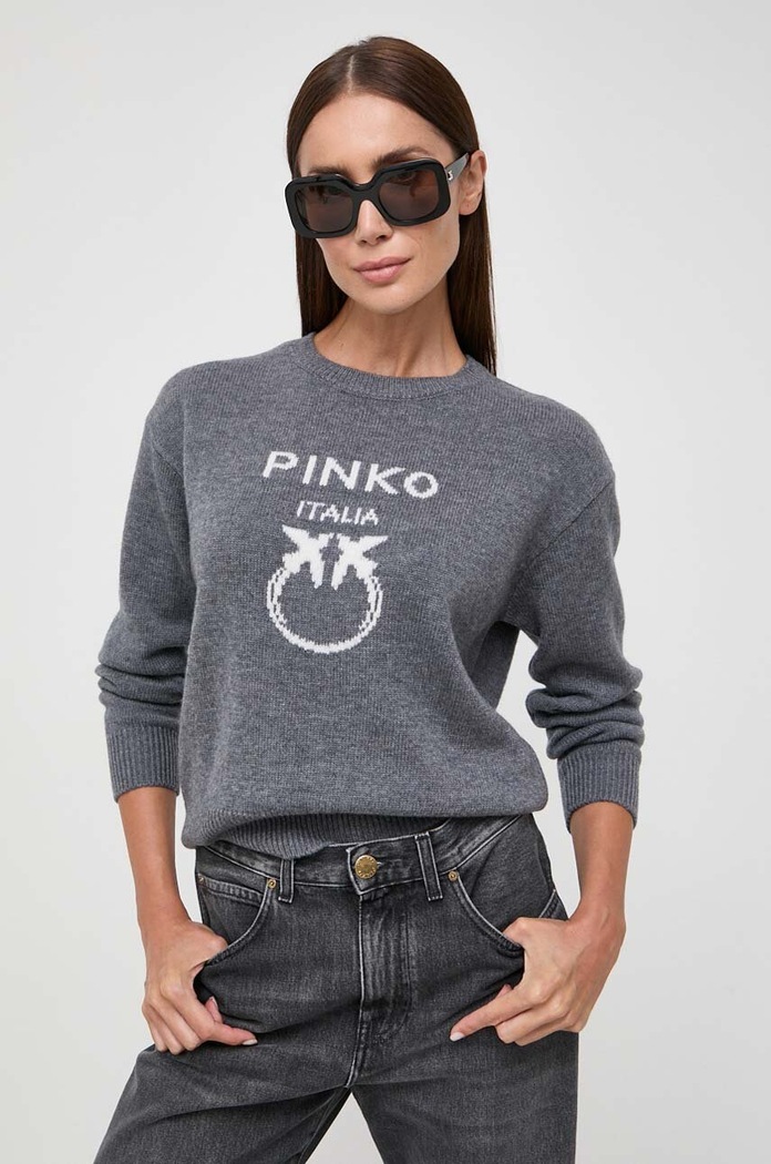 Pinko maglione in lana lana grigio 100414.Y7Z4