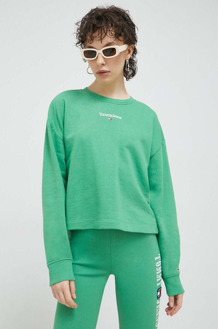 Tommy Jeans bluza pozostałe zielony DW0DW15409.PPYX