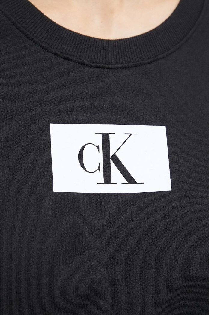 Βαμβακερό φούτερ Calvin Klein Underwear μαύρο 000QS6942E.PPYX