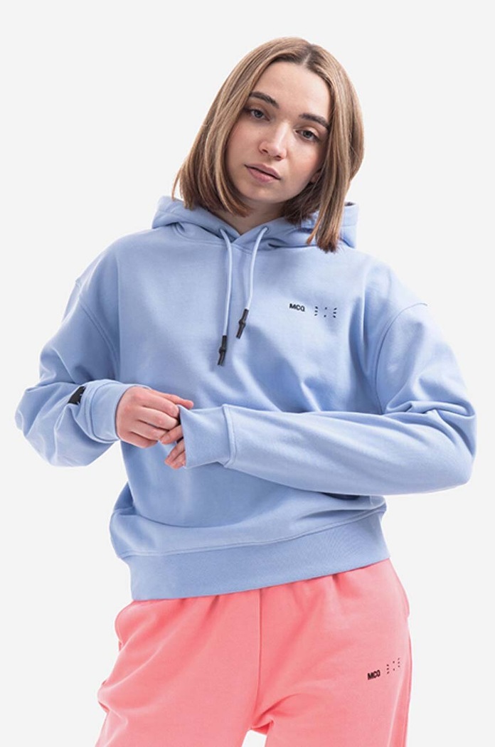 MCQ cotton sweatshirt Regular Hoodie cotton blue 624673RSJ765355