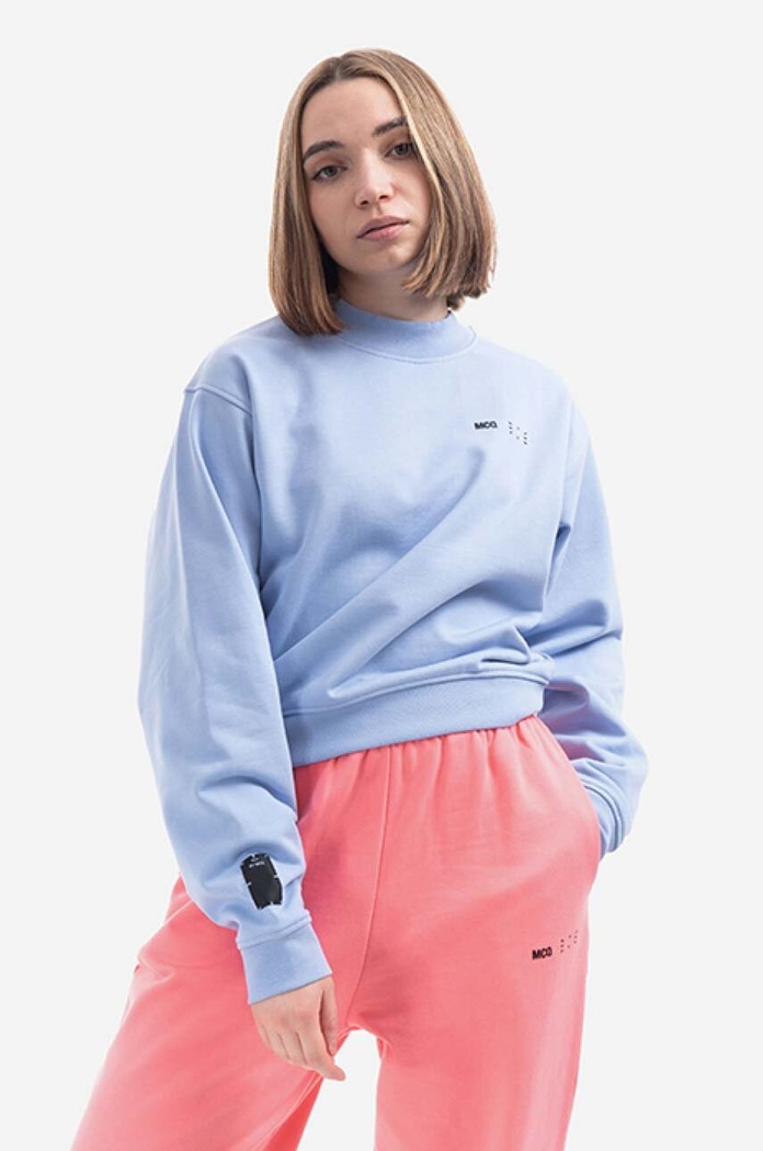 MCQ cotton sweatshirt plain blue 624675RSJ765355