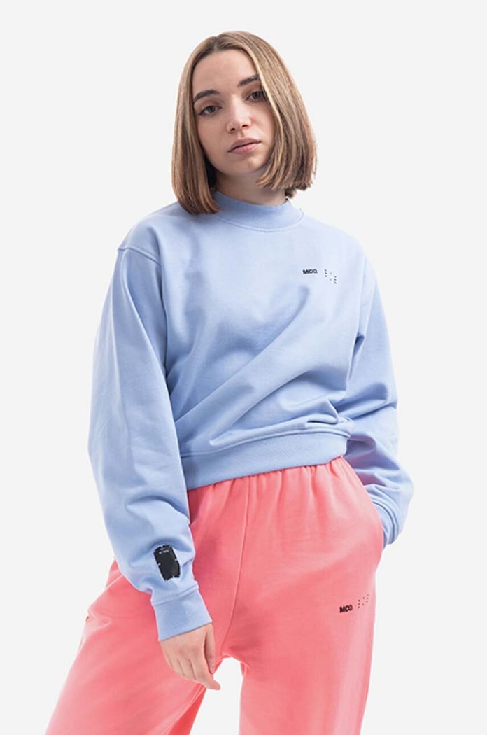 MCQ cotton sweatshirt plain blue 624675RSJ765355