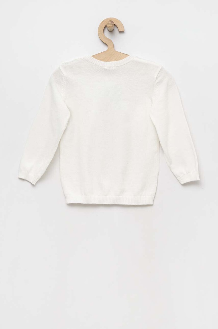 United Colors of Benetton pulover din bumbac pentru bebeluși 1098B100J.W.SEASONAL alb SS23