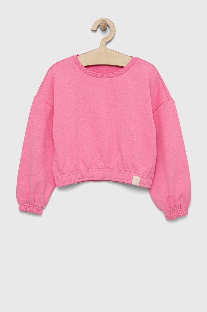 Dětská mikina United Colors of Benetton bez kapuce fialová 3UHRC10AT.G.SEASONAL