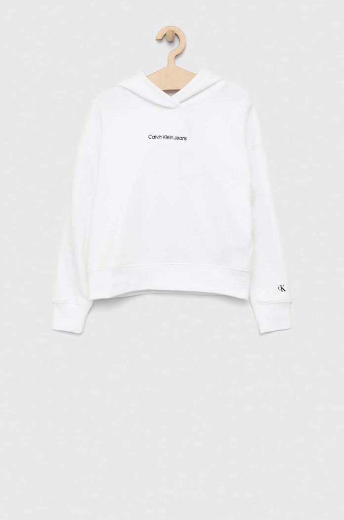 Calvin Klein Jeans bluza dziecięca z kapturem biały IG0IG01517.PPYX