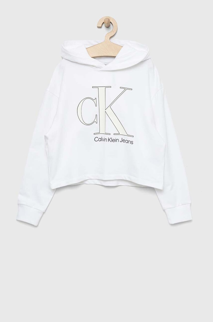 Calvin Klein Jeans bluza dziecięca z kapturem biały IG0IG01934.PPYX