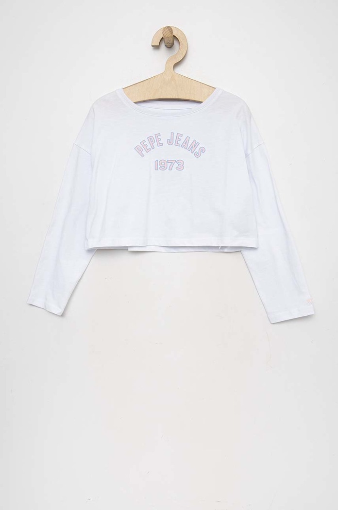 Pepe Jeans longsleeve in cotone bambino/a Paullete crop top bianco PG502955