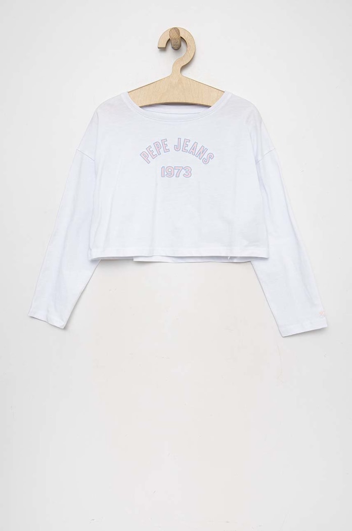 Pepe Jeans longsleeve in cotone bambino/a Paullete crop top bianco PG502955