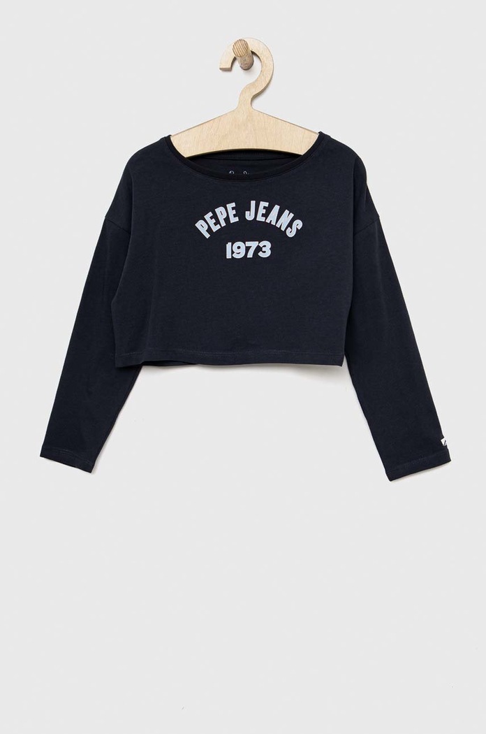 Pepe Jeans longsleeve bawełniany dziecięcy Paullete nadruk granatowy PG502955
