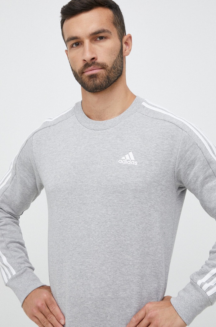 adidas bluza bawełniana Essentials szary IC9319