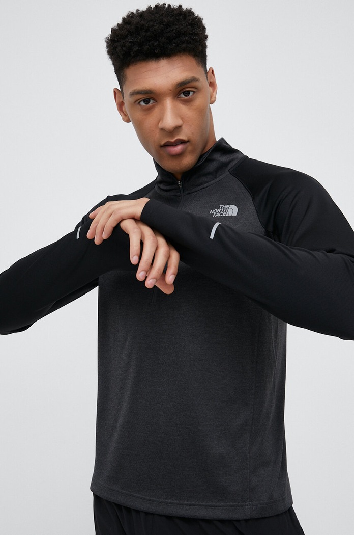 The North Face bluza do biegania z elastanem czarny NF0A7SXPKT01