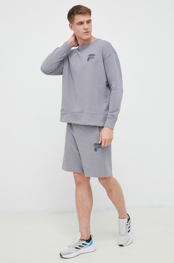 Памучен суичър Fila FAM0332 сив SS23