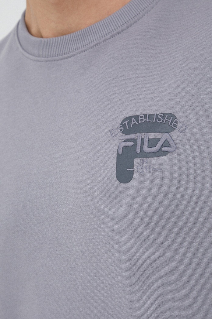Памучен суичър Fila FAM0332 сив