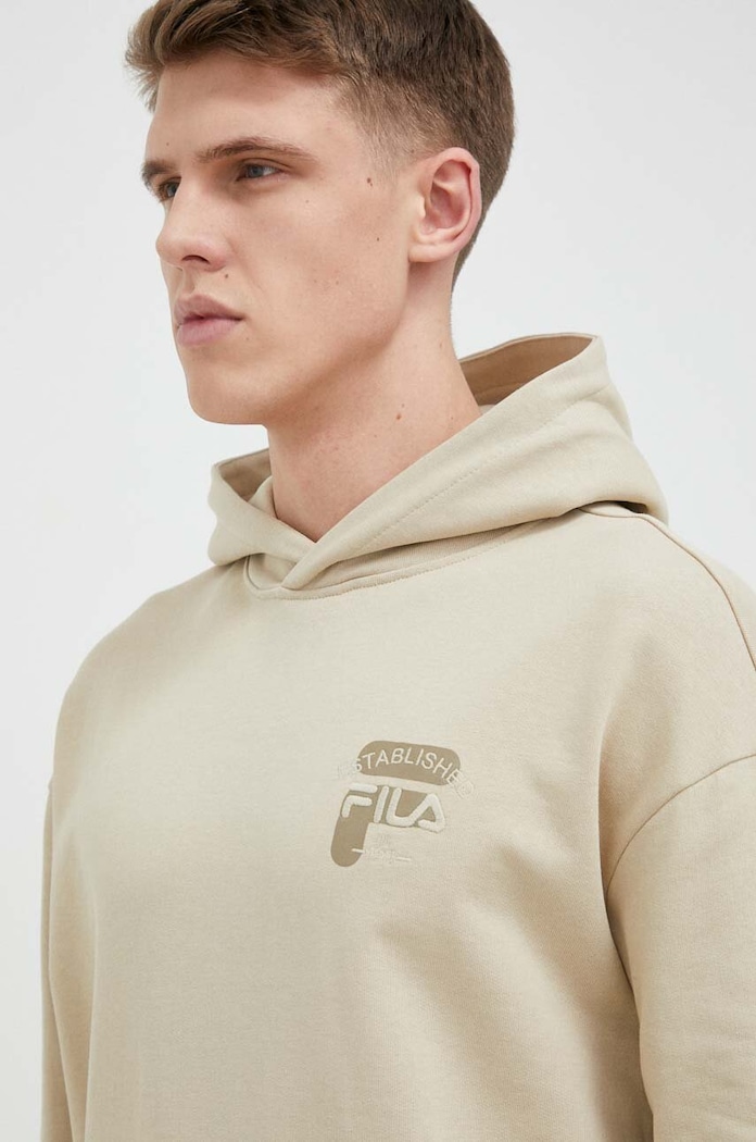 Памучен суичър Fila бежов FAM0333