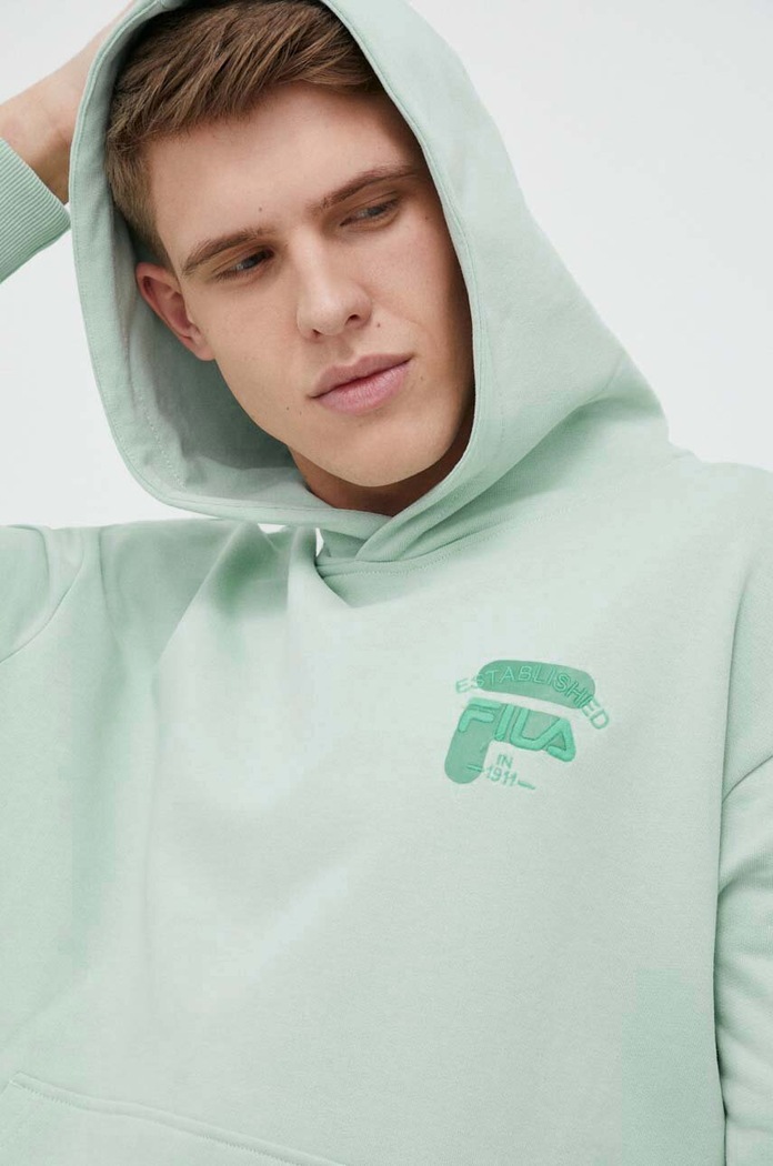 Fila bluza bawełniana turkusowy FAM0333