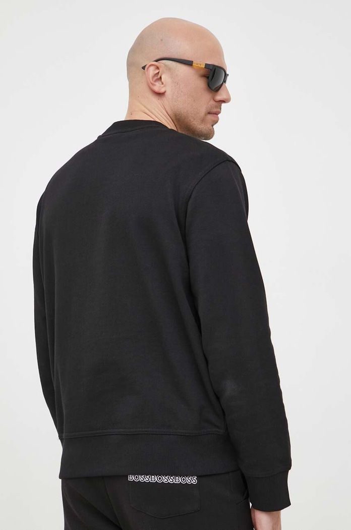 Oblečení Bavlněná mikina BOSS ORANGE WeBasicCrew 50487133 černá