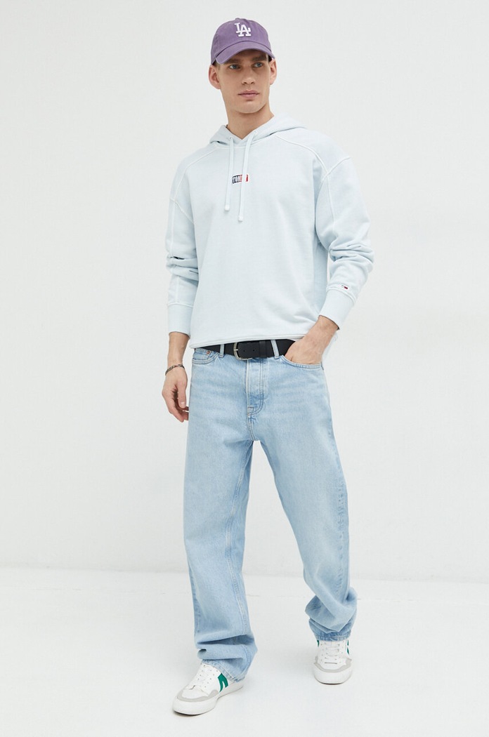 Βαμβακερή μπλούζα Tommy Jeans DM0DM16381.PPYX μπλε SS23