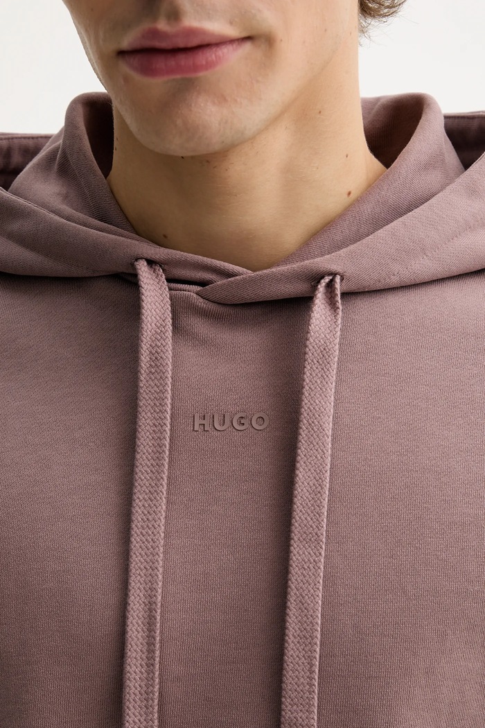 HUGO mikina s kapucňou pánska bavlnená Dapo 50486478 ružová