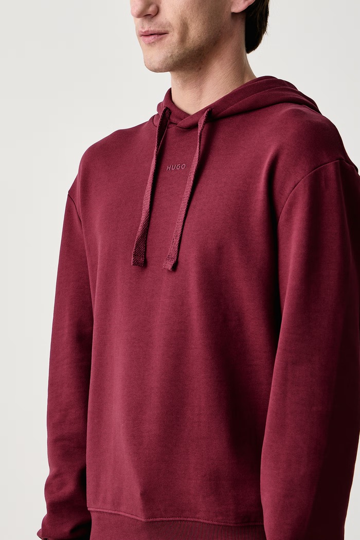 Bluza z kapturem męska bawełniana Dapo HUGO 50486478 bordowy