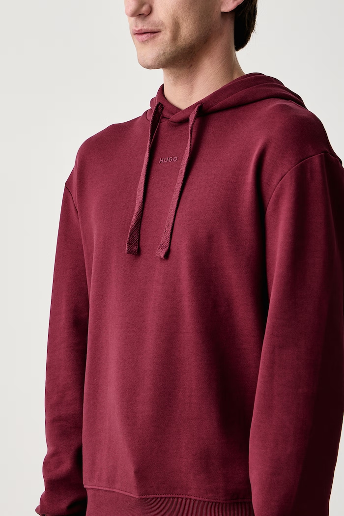 Bluza z kapturem męska bawełniana Dapo HUGO 50486478 bordowy
