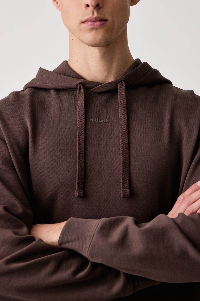 Bluza z kapturem męska bawełniana Dapo HUGO 50486478 brązowy