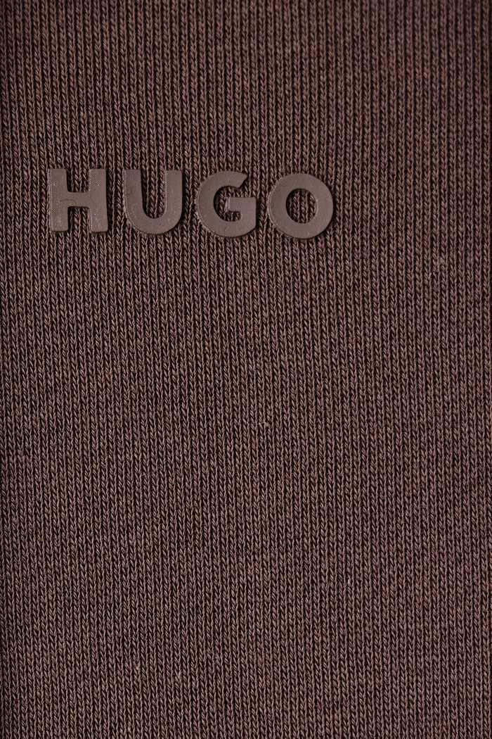 Bluza z kapturem męska bawełniana Dapo HUGO brązowy 50486478
